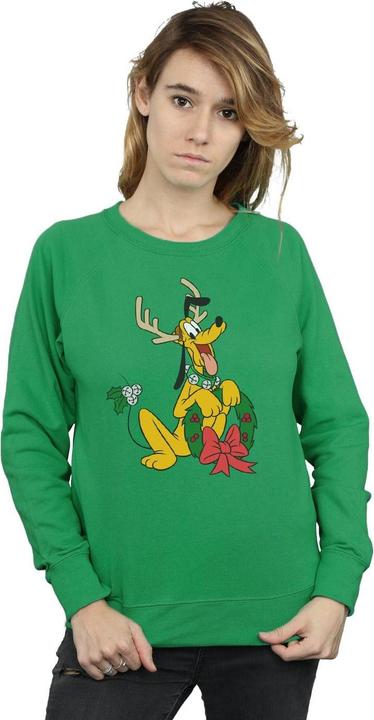 Actual product image Disney Womens/Ladies Pluto Christmas Reindeer Sweatshirt (XL)