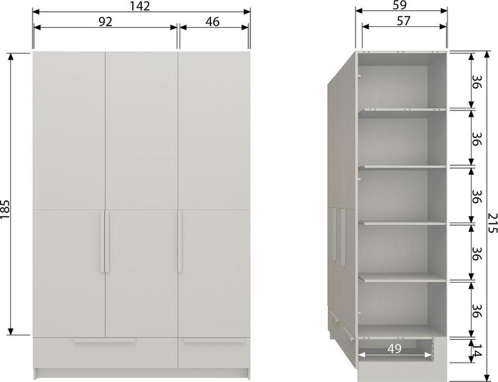 Actual product image Woood Pure (215 x 142 x 60 cm)