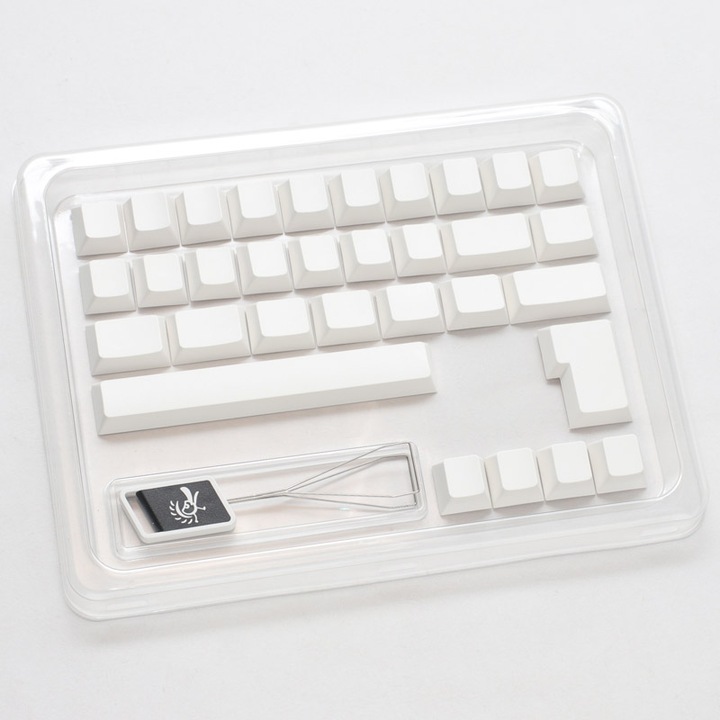 Actual product image Ducky Blank white PBT set, cherry profile - 133 keycaps