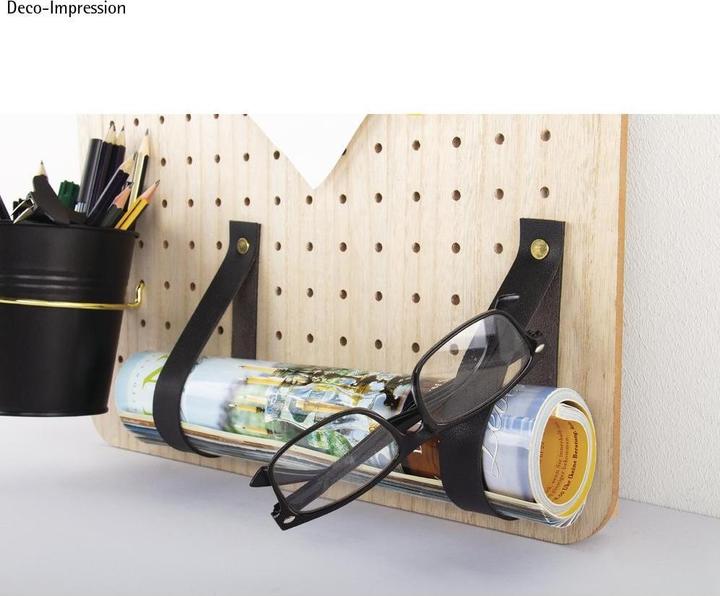 Actual product image Rayher Faux leather strap flat black