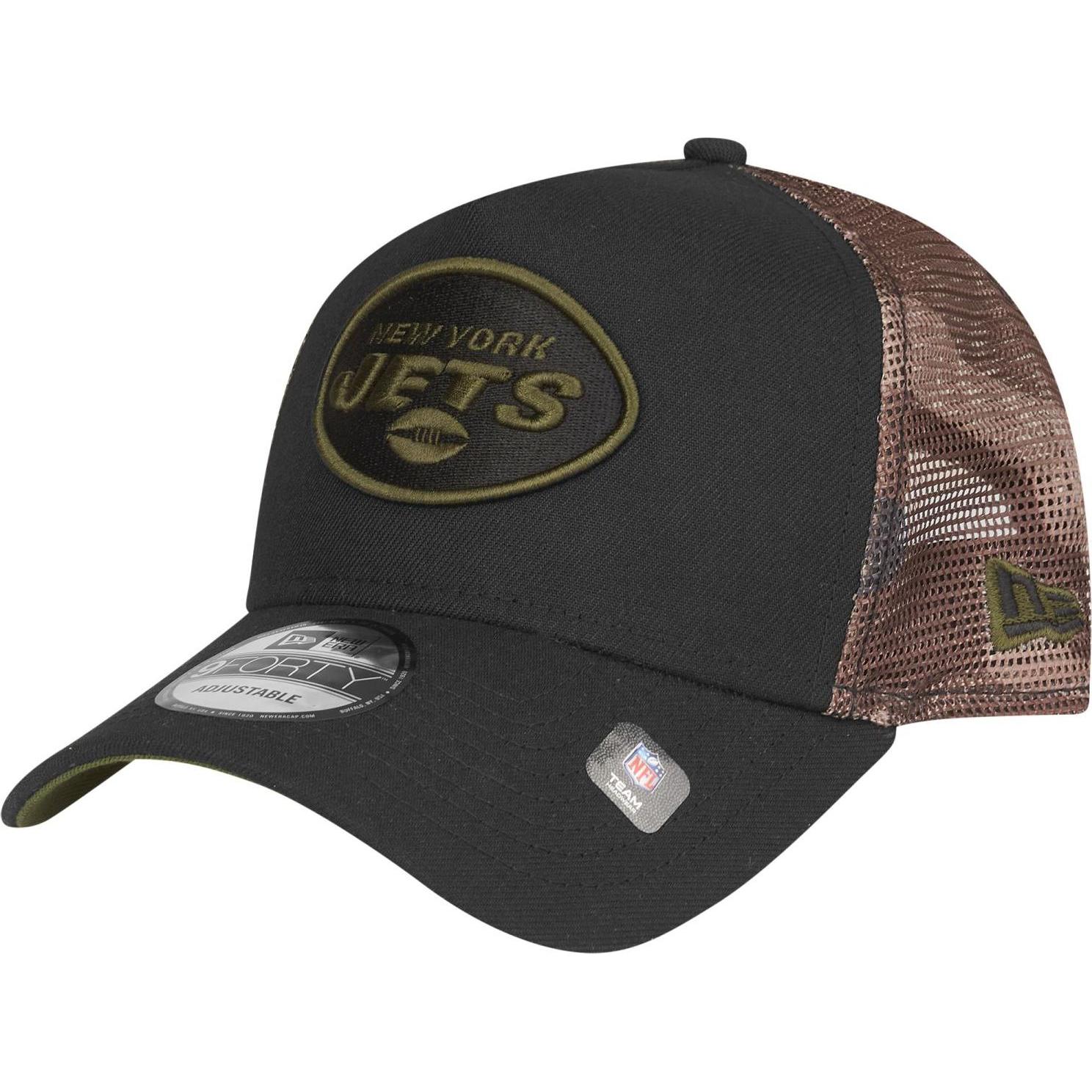 New Era, Herren, Cap, Snapback Trucker Cap - New York Jets wood camo, Schwarz, (One Size)
