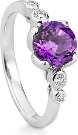 Produktbild Breuning RING - E.AMETHYST/Brill. 0,09 Ct. H/si (61, 750/18 K Gold)