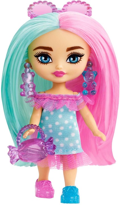Immagine prodotto Barbie Bambola, Extra Mini con capelli rosa e menta