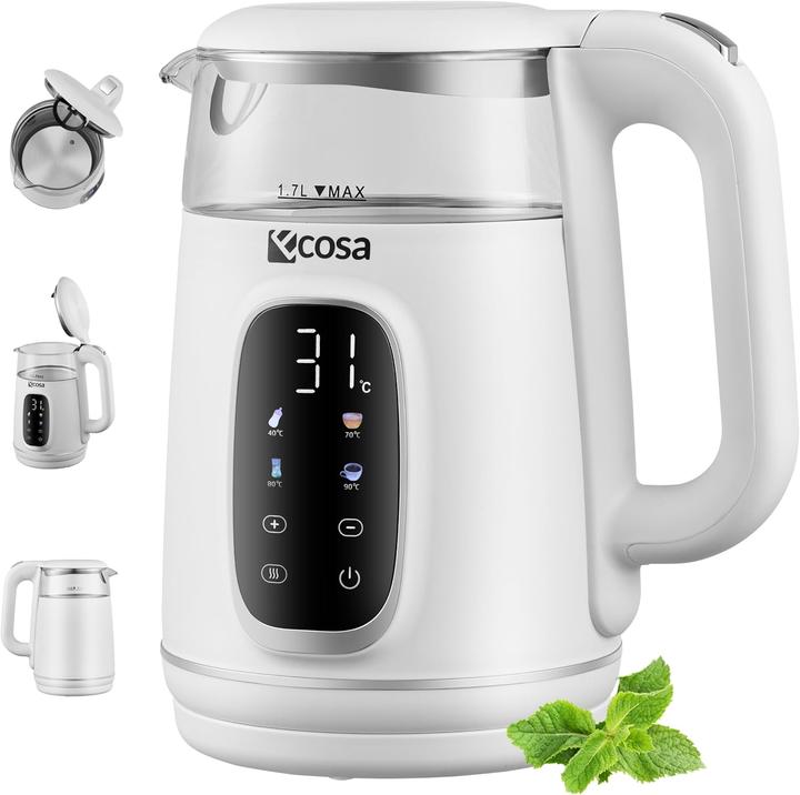 Ecosa Wasserkocher mit Temperatureinstellung (1,7 Liter) (1.70 l)