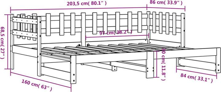 Actual product image vidaXL Tagesbett (80 x 200 cm)
