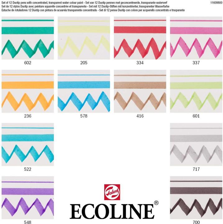 Produktbild Talens ECOLINE DUOTIP - Farbstifte Set (Mehrfarbig, 12 x)