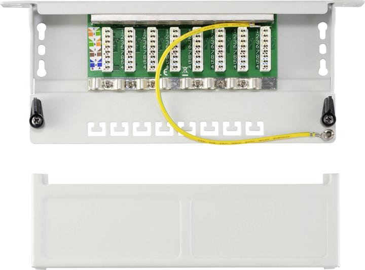 Produktbild Renkforce RF-4996630 8 Port Patch-Panel 254 mm (10") CAT 6a 0.5 HE Grau