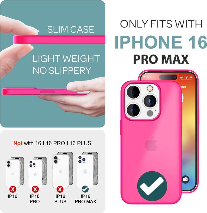 Actual product image Nalia Matte hybrid cover semi-transparent (Apple iPhone 16 Pro Max)