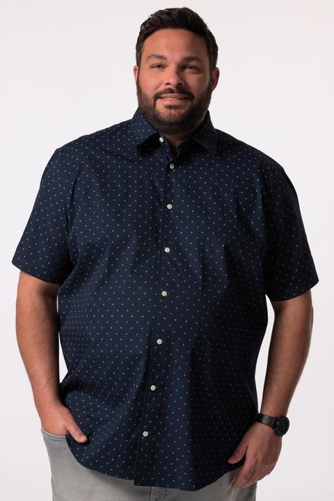 Produktbild Men+ Herren grosse Grössen Hemd, Halbarm, Alloverprint, Kentkragen, Comfort Fit navy blau XL 836631130-XL (XL)