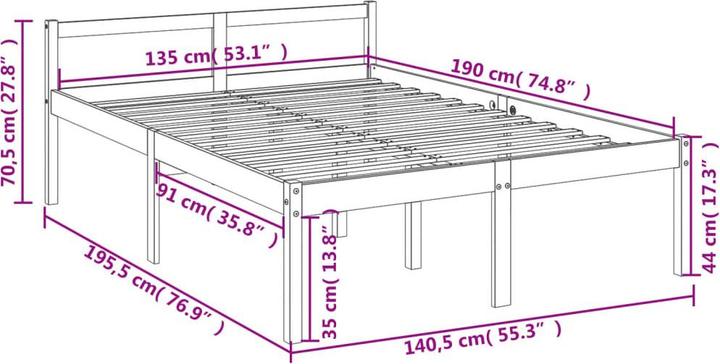 Produktbild vidaXL Seniorenbett (135 x 190 cm)