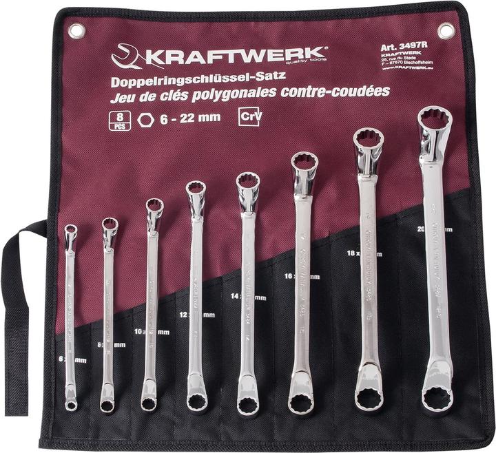 Actual product image Kraftwerk Double-ended ring spanner set 8 pcs. (22 mm)
