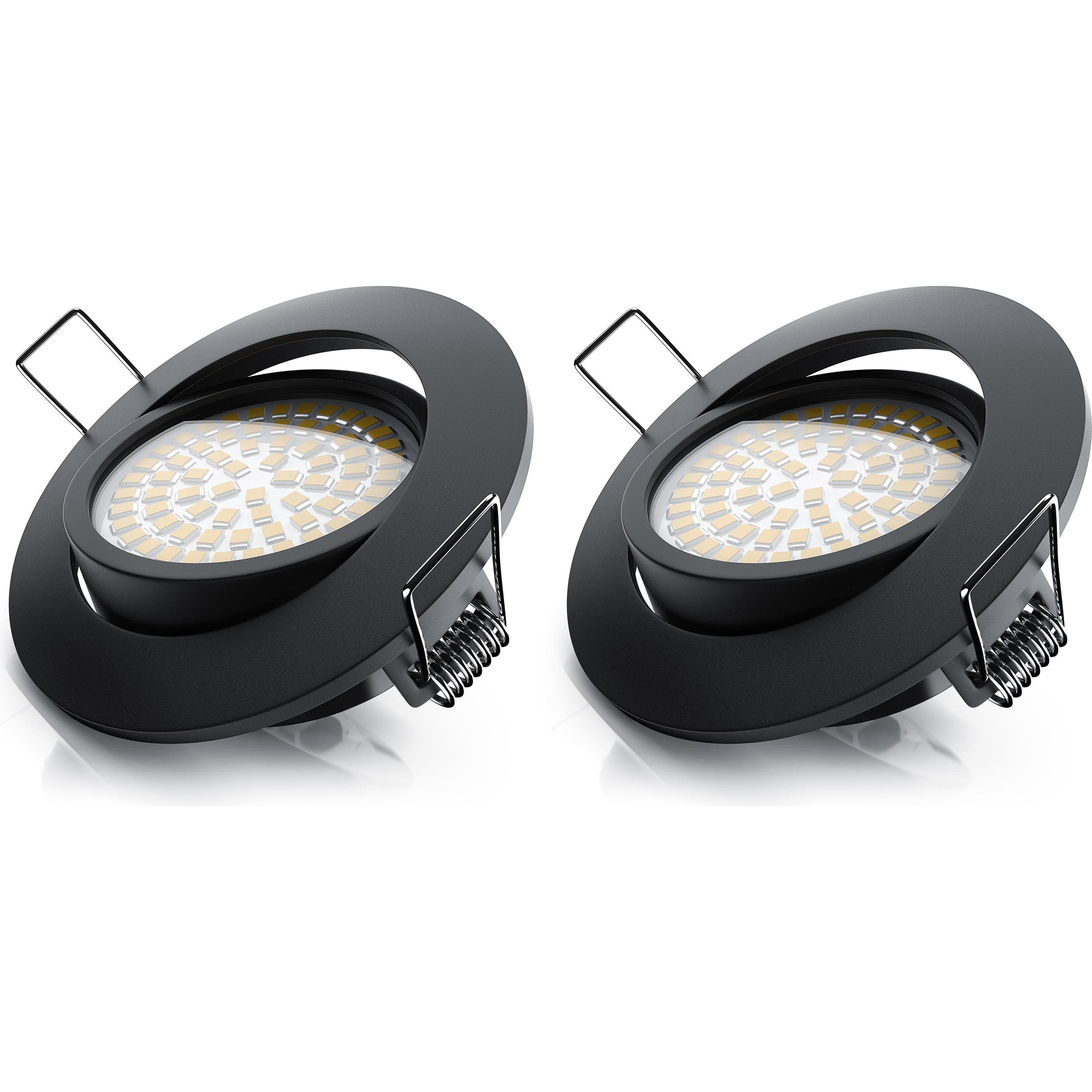 Brandson, Wandleuchte + Deckenleuchte, 2x LED Deckenspot, dimmbar & schwenkbar, Einbaustrahler, Einbauleuchte, Einbauspo...
