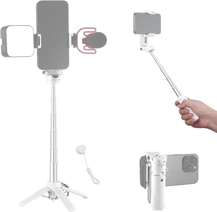 Actual product image Neewer P15 Basics Selfie Stick Tripod (White)