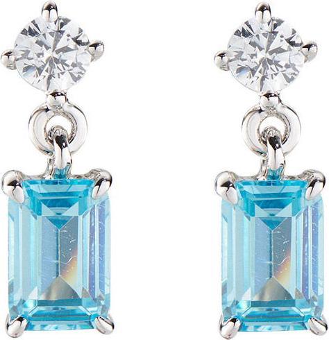 Actual product image Amen Princess Rectangular Earrings (Silver 925)