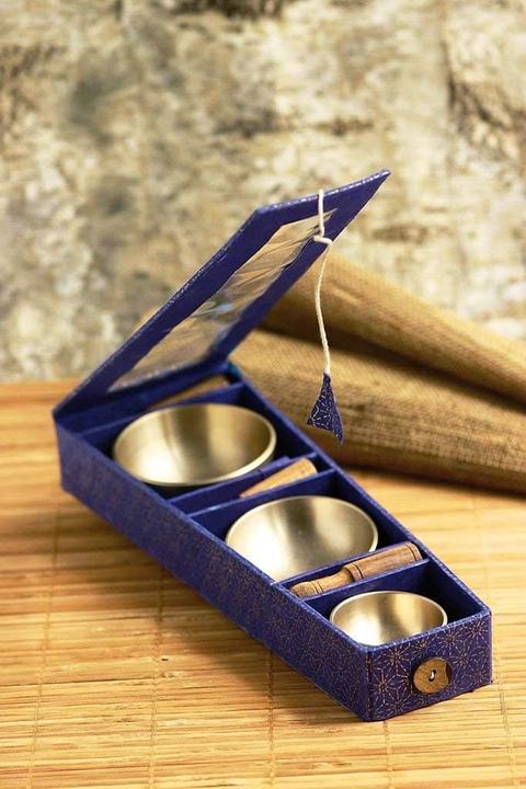 Image du produit Berk Set de 3 bols chantants dans une boîte bleue (Bol chantant)