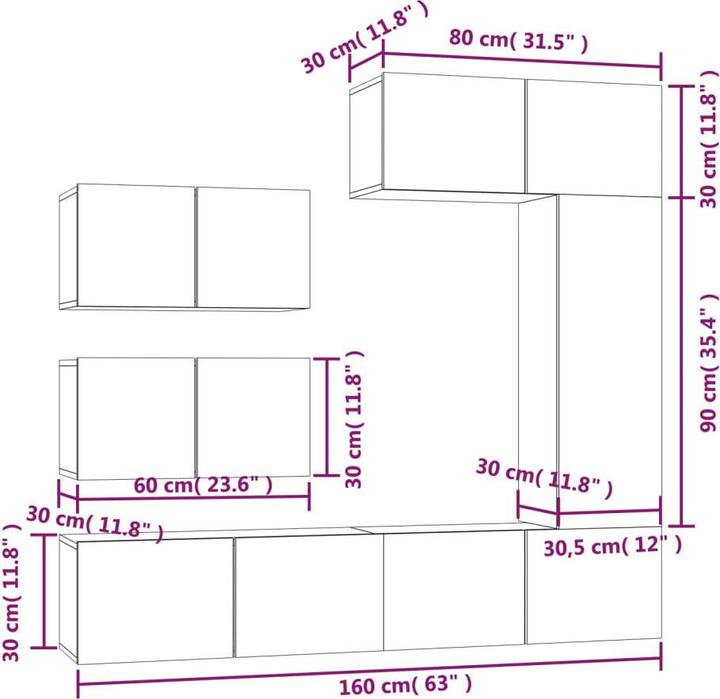 Image du produit vidaXL TV-Schrank-Set