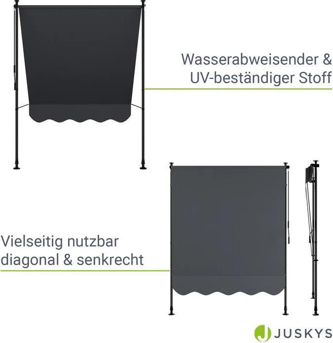 Image du produit Juskys Klemmmarkise Kapstadt 150x120 cm Grau (1.50 m)