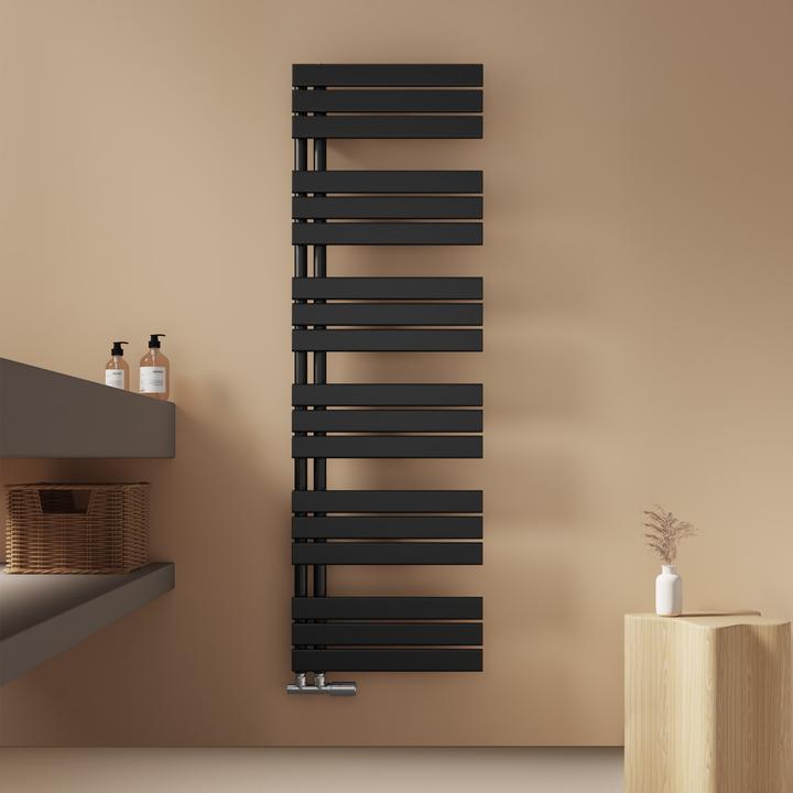Actual product image Emke Bathroom Radiator Towel Rail Adjustable Temperature Control 160x50cm Black 794W (794 W)