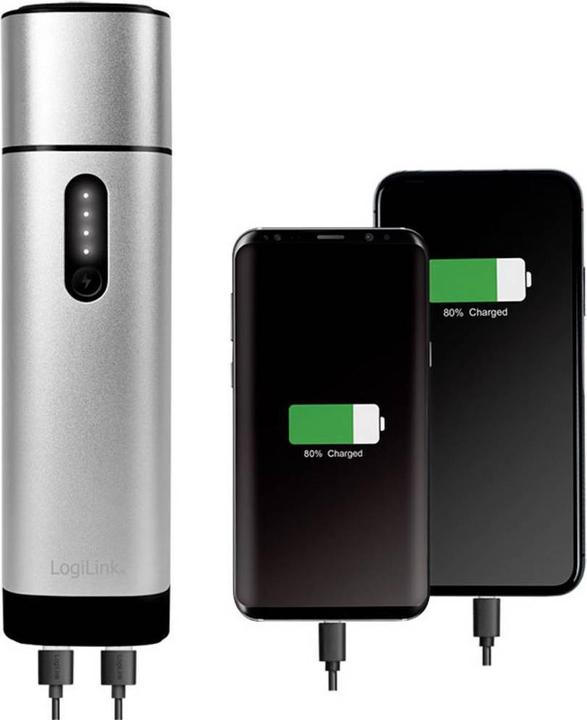 Actual product image LogiLink Powerbank 2xUSB-A,car jump start,metalgr (10000 mAh, 10 W, 37 Wh)