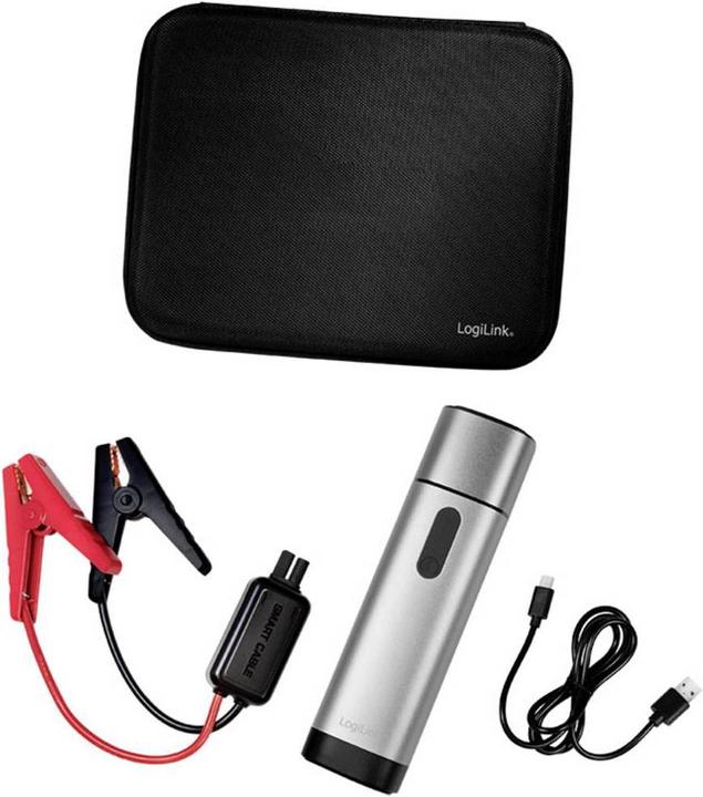Actual product image LogiLink Powerbank 2xUSB-A,car jump start,metalgr (10000 mAh, 10 W, 37 Wh)
