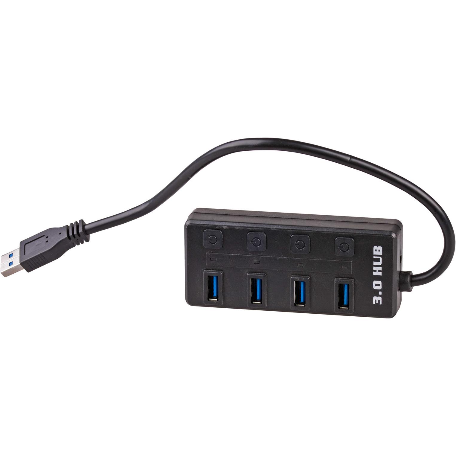 Akyga AK-AD-33 Schnittstellen-Hub USB 3.2 Gen 1 (3.1 Gen 1) Type-A (USB-C, 4 Ports), Dockingstation + USB Hub, Schwarz