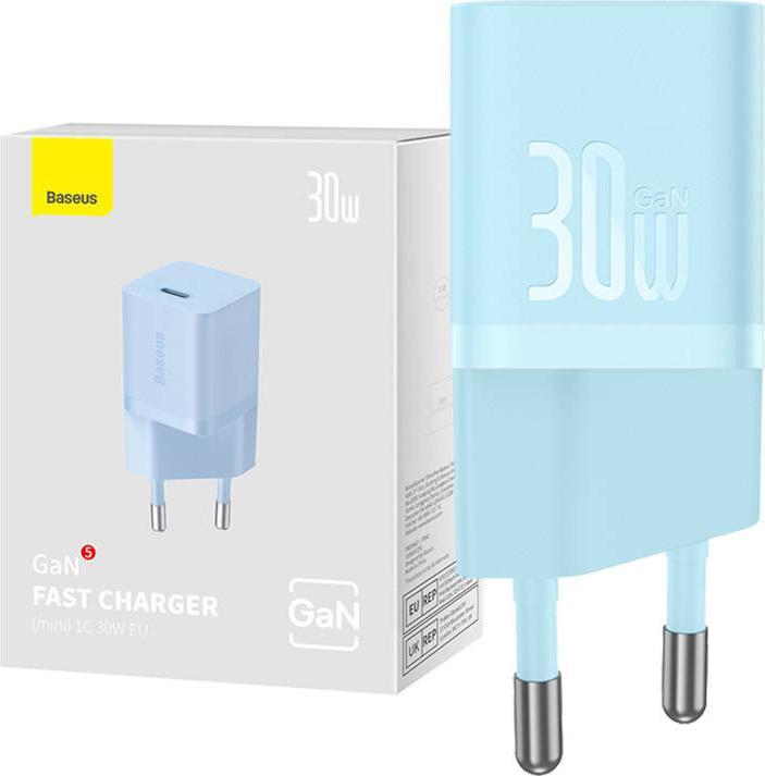 Produktbild Baseus Mini wall charger GaN5 30W (blue) (30 W, 1 Port)