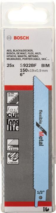 Image du produit Bosch Professional Zubehör Lame de scie sabre S 922 BF, Flexi