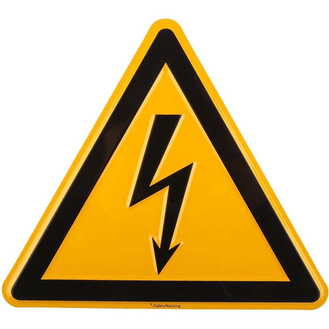 Wolk, Sicherheitskennzeichnung, Gefahren-Warnschild Aluminium, Gefahr: Elektrizität, 200 mm x 200mm