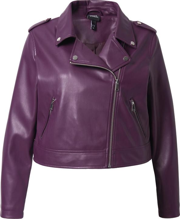 Image du produit Ulla Popken Perfecto en similicuir, col à revers et poches zippées (50, 52)