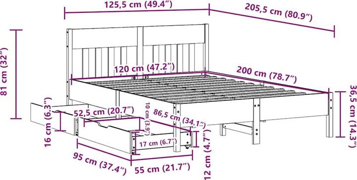 Image du produit vidaXL Bettgestell (120 x 200 cm)