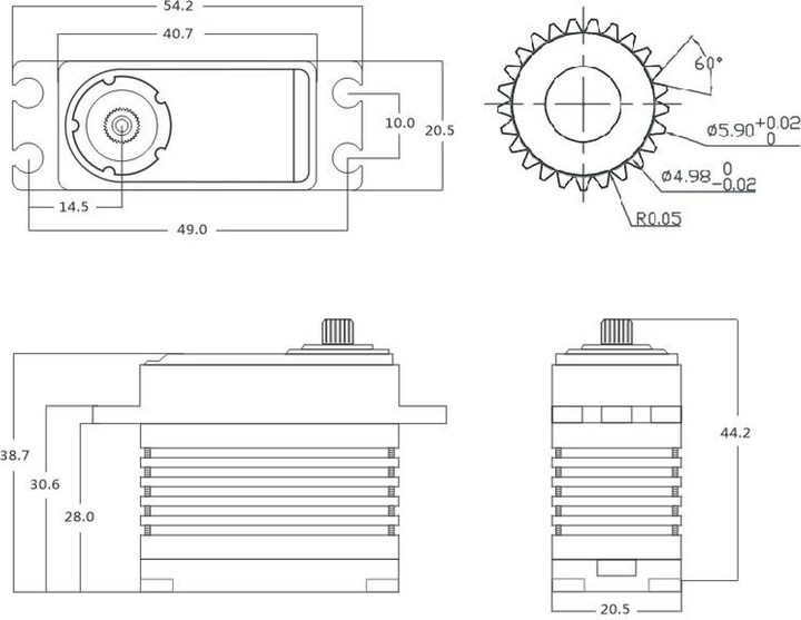 Actual product image PowerHD Servo A-50CHV, 50 kg Digital HV