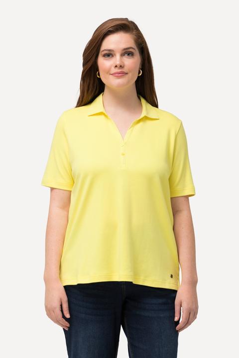Produktbild Ulla Popken Poloshirt, Webkragen, Knopfleiste, Halbarm (62)