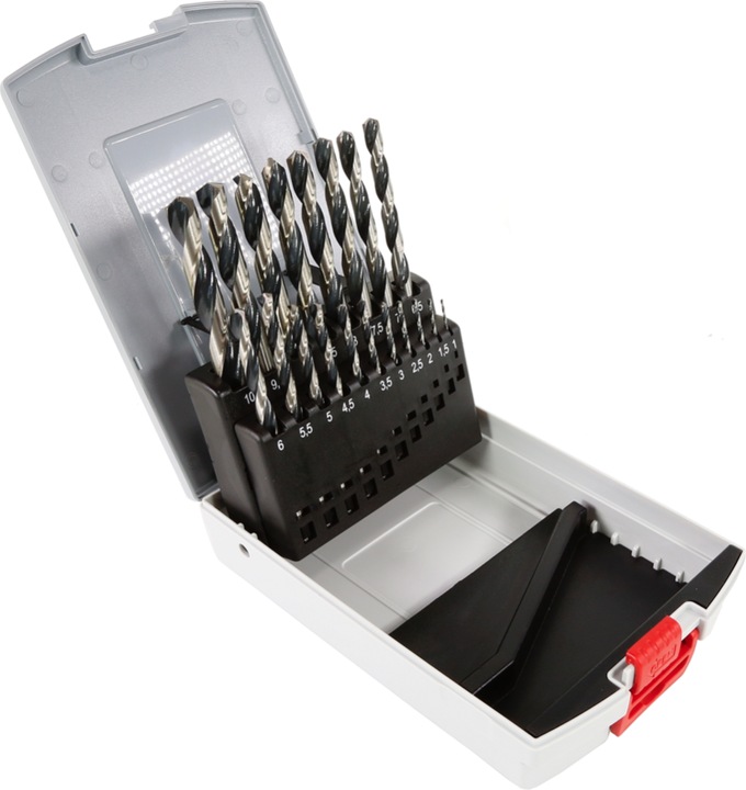 Image du produit Bosch Professional Zubehör HSS twist drill PointTeQ Set (1 mm, 1,5 mm, 2 mm, 2,5 mm, 3 mm, 3,5 mm, 4 mm, 4,5 mm, 5 mm, 5,5 mm, 6 mm, 6,5 mm, 7 mm, 7,5 mm, 8 mm, 8,5 mm, 9 mm, 9,5 mm, 10 mm)