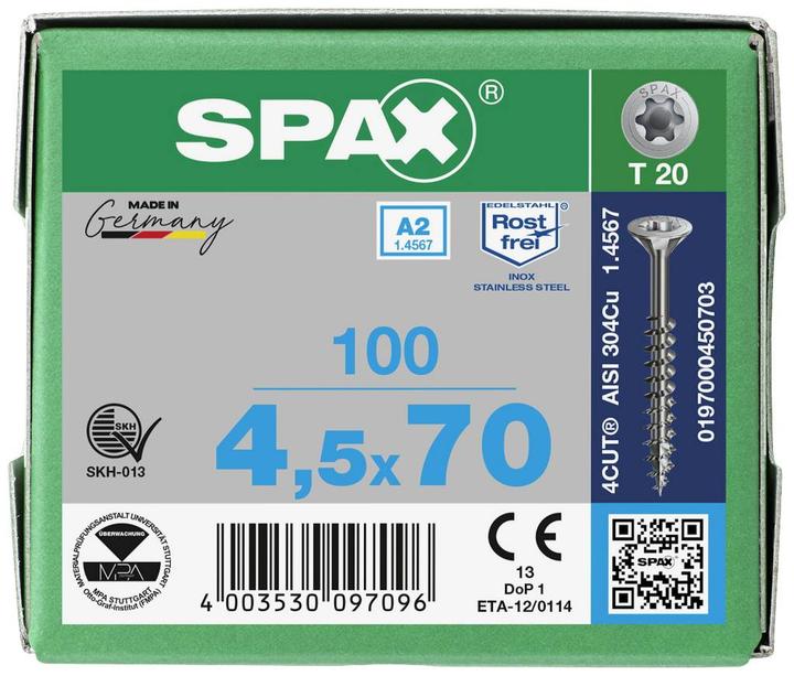 Actual product image Spax A2 Senkmultikopf T-Star Plus T20 Teilgewinde (100 Screws per piece)
