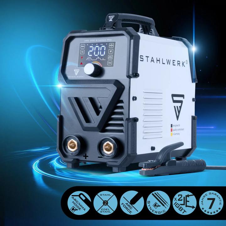 Produktbild Stahlwerk Schweissgerät ARC 200 Synergic Pro MMA Lift TIG IGBT Inverter 200 A
