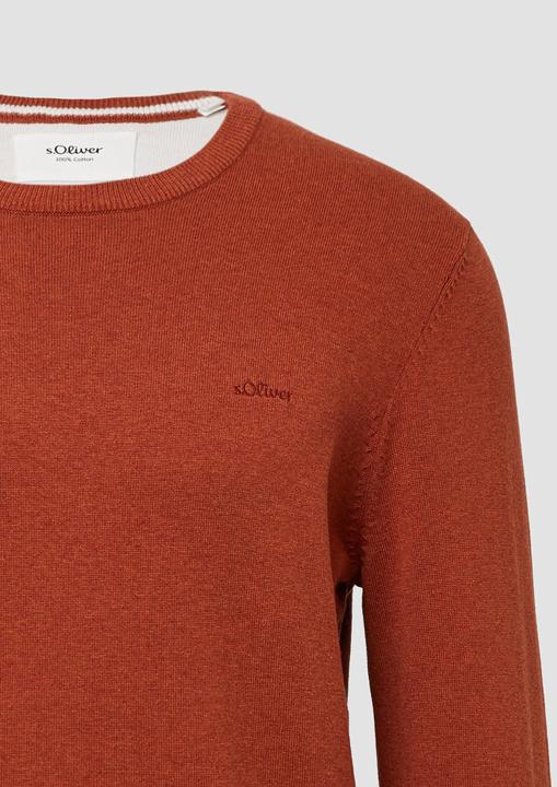Produktbild s.Oliver Strickpullover Baumwollpullover mit Logo-Stickerei (XL)