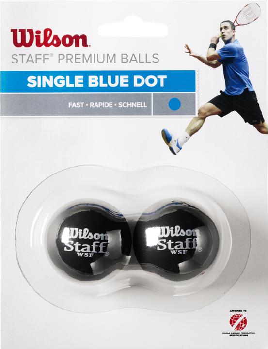Wilson Staff Squash Blue Dot 2 Pack Bal WRT617500 Zwart Eén maat