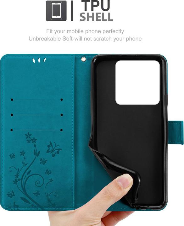 Actual product image Cadorabo Case for Xiaomi 14T Pro Flower Book (Xiaomi 14T Pro)