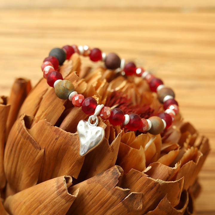 Immagine prodotto Andreani Bracciale con vera pietra lavica (80 cm, Metallo, Pietre)