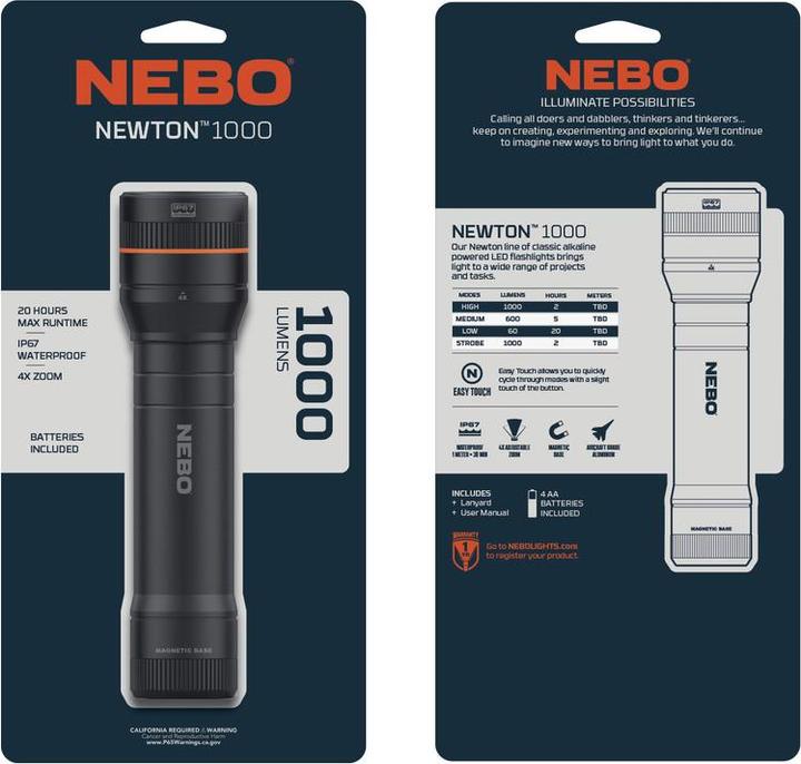 Actual product image Nebo NEWTON 1000 LED-Taschenlampe (18.40 cm, 1000 lm)