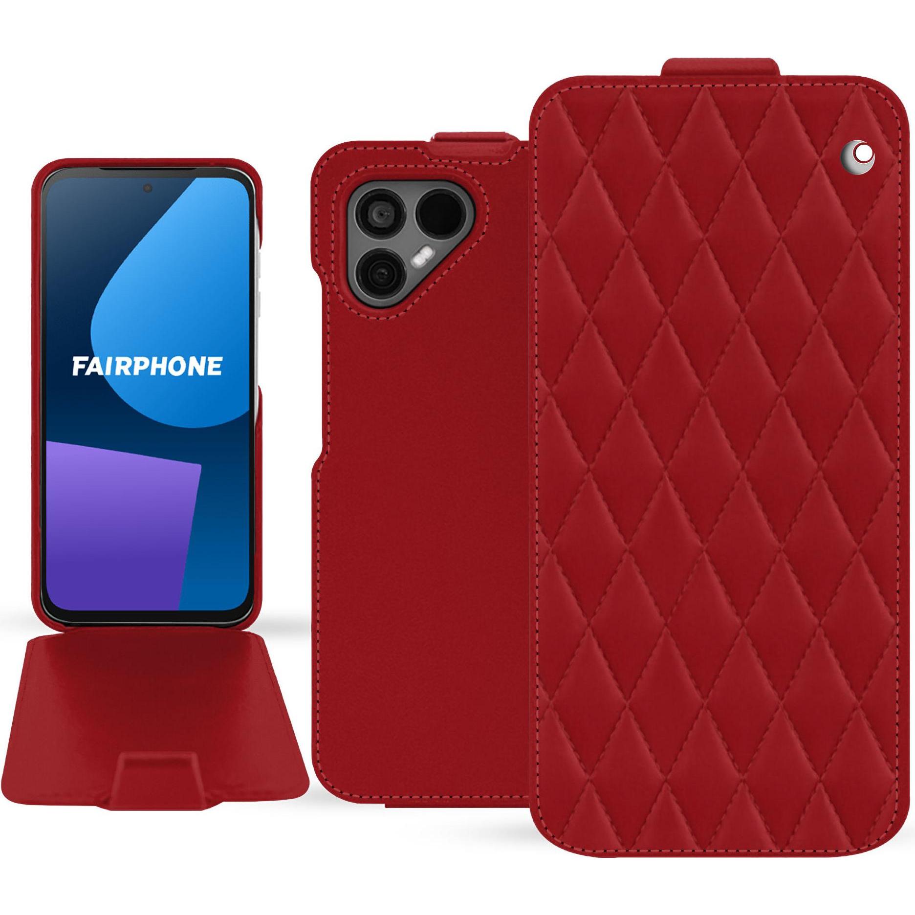 Thumbnail - Noreve Lederschutzhülle vertikal (OnePlus 5), Smartphone Hülle, Rot