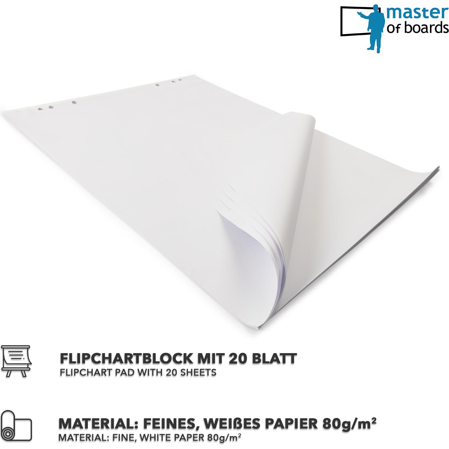 Master of Boards, Präsentationstafel, Flipchart-Set (68 x 98 cm)