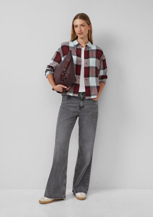 Immagine prodotto s.Oliver Bluse Karierte Hemdbluse aus Viskosemix mit Raffung (42)