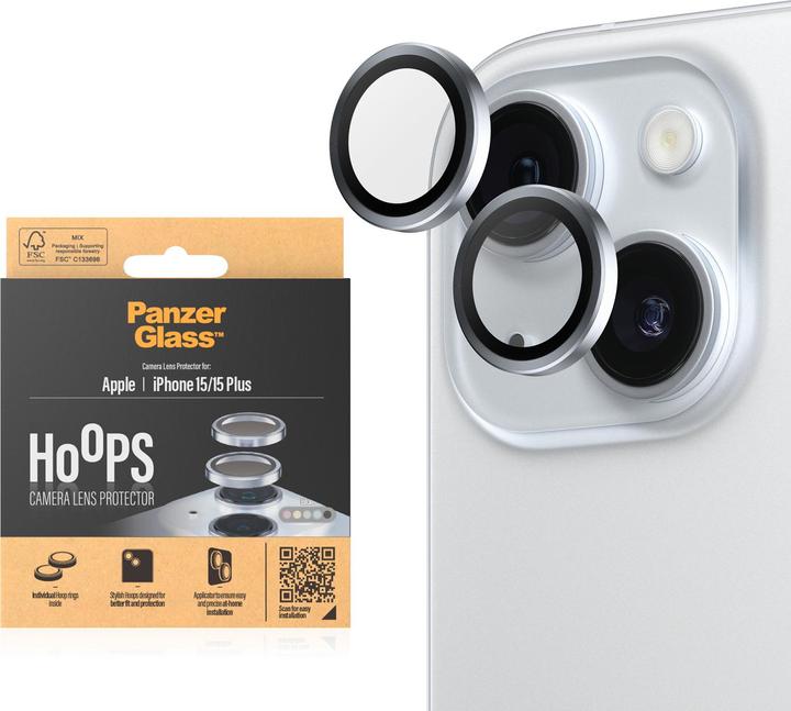Actual product image PanzerGlass Hoops Camera Lens Protector (1 Piece, Apple iPhone 15, Apple iPhone 15 Plus)