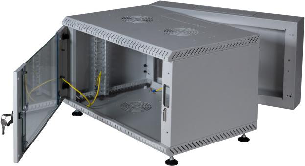 Actual product image EFB Elektronik 19" wall-mounted enclosure 6HE, swivelling, 2 parts, RAL7035, depth 500 mm (6 RU, 19 inch rack)