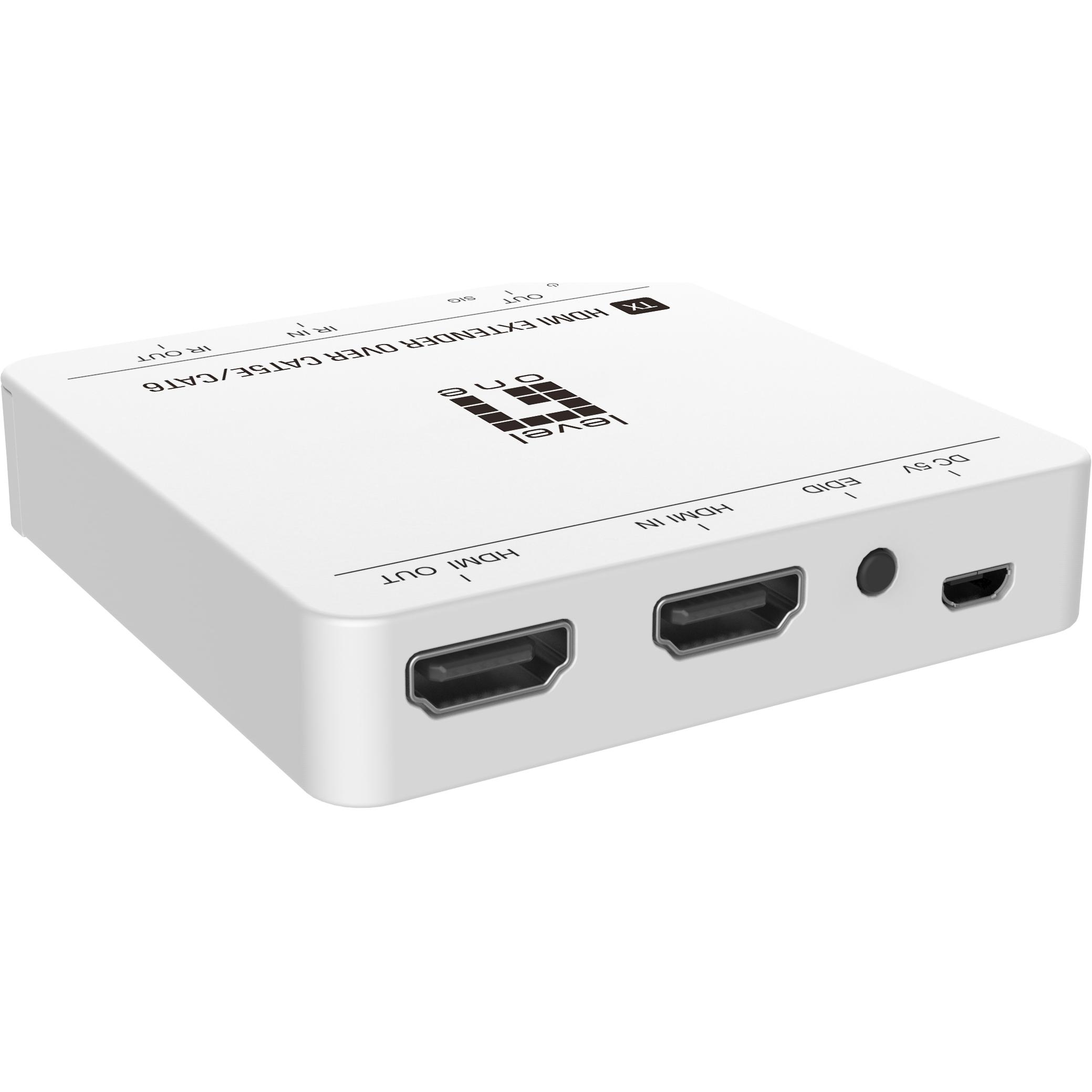 LevelOne HDMI over Cat.5/6 Extender kit 4K 50 Meter, Switch Box
