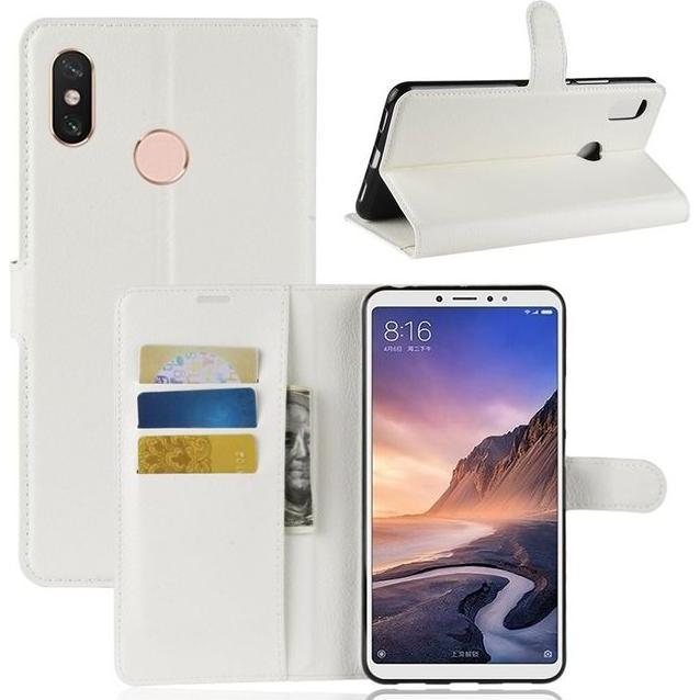 Thumbnail - MU Classic Litchi Leder Bookcover Series (Xiaomi Mi Max 3), Smartphone Hülle, Weiss