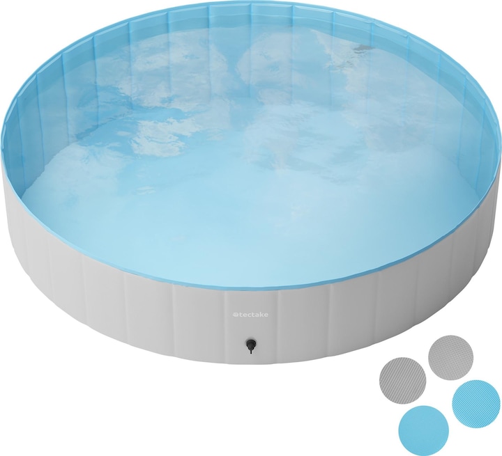 tectake Piscine pour chien Nele, pliable, avec raccord de tuyau (Piscine pour chiens)