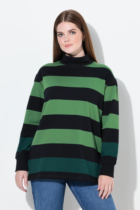 Produktbild Ulla Popken Sweatshirt, Streifen, Stehkragen, Langarm (42, 44)