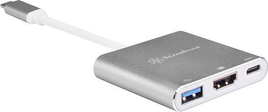 Actual product image Silverstone USB Typ C — HDMI (Typ A)| USB A| USB Typ C (USB-C)